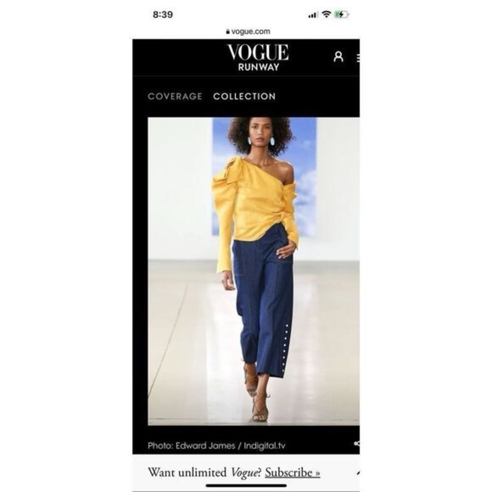 LESSY Phacelia Asymmetric One Shoulder Top Vogue Runway Spring 2018